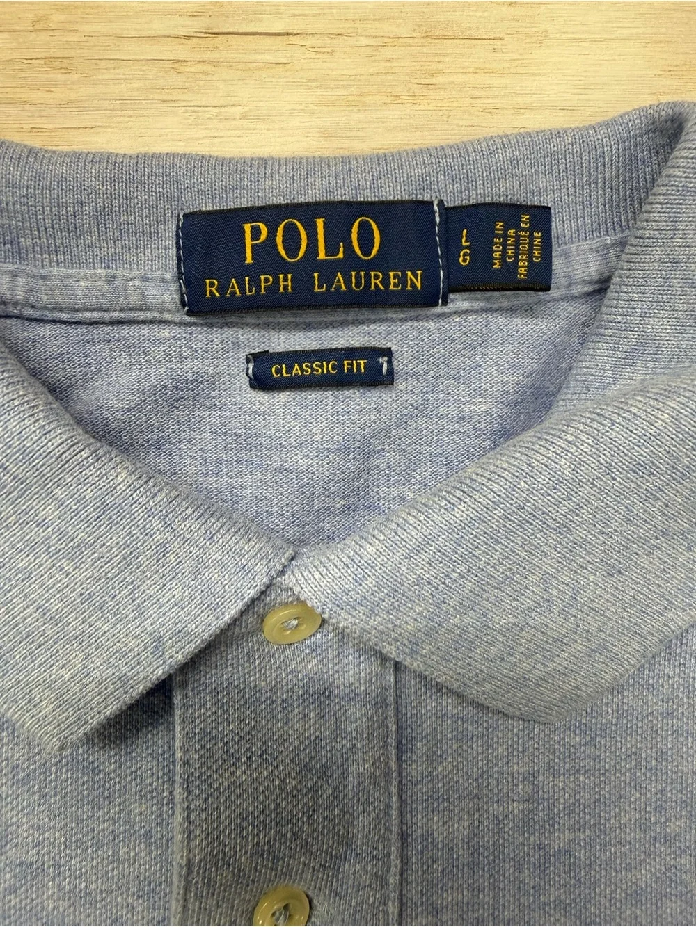 Ralph Lauren Men’s Large Heather Blue Polo Shirt with Navy Pony
